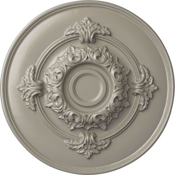 Ekena Millwork Monique Ceiling Medallion (Fits Canopies up to 3 3/4"), Hand-Painted Pearl White, 13 3/4"OD x 1"P CM13MOPWS - main